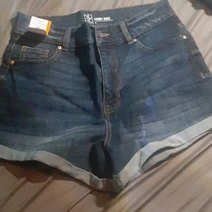 High rise jean shorts